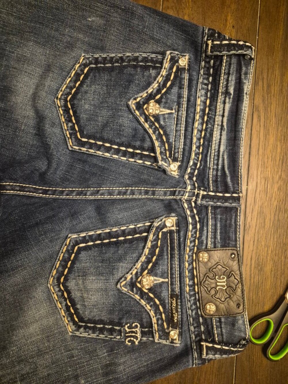 Miss Me JPS5014-16 Dark Wash Bootcut Jeans Size 30x28 Original Inseam No Alterat